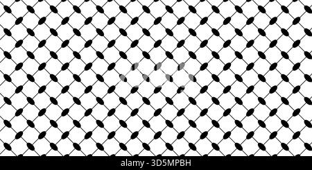 Motif keffiyeh classique. Imprimé foulard traditionnel du moyen-Orient. Texture géométrique du tissu. Fond textile arabe. Structure en treillis ou en treillis. Illustration graphique vectorielle. Illustration de Vecteur
