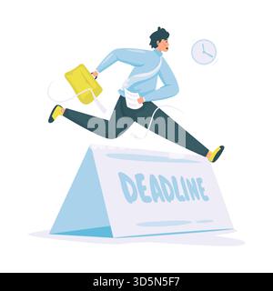 Illustration vectorielle de défi de délai de gestion du temps Illustration de Vecteur