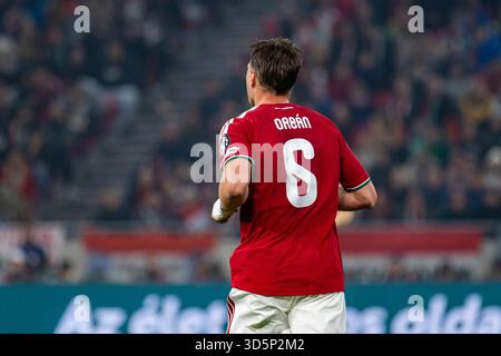 Budapest, Hongrie. 17 novembre 2025. Willi Orbán de Hongrie lors du match de qualification du groupe F de la Coupe du monde de la FIFA 2026 opposant la Hongrie à la République d'Irlande au Puskás Aréna à Budapest, Hongrie, le 16 novembre 2025 (photo Andrew Surma/Sipa USA). Crédit : Sipa USA/Alamy Live News Banque D'Images