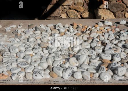 Pierres de pèlerins sur le Camino Primitivo, Asturies, Espagne Banque D'Images