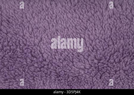 Texture de fond de tissu polaire sherpa violet moelleux Banque D'Images