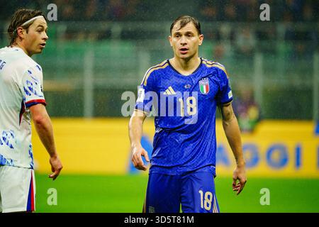 Milan, Italie. 16 novembre 2025. Nicolo' Barella (Italie) pendant les qualifications - Italie vs Norvège, match de la Coupe du monde de la FIFA à Milan, Italie, 16 novembre 2025 crédit : Agence photo indépendante/Alamy Live News Banque D'Images