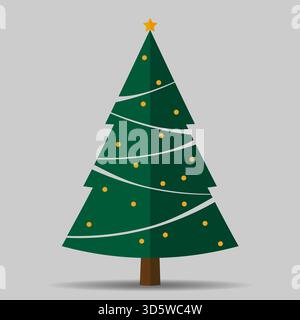 Télévision simple arbre de Noël avec des ornements de Noël vector illustration Illustration de Vecteur