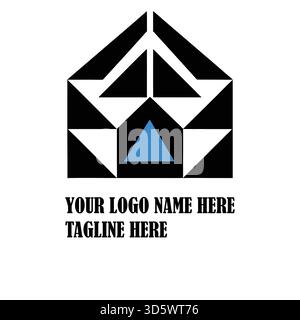 Élégant logo de propriété avec des éléments de construction abstraits et des lignes épurées conçues pour les agents immobiliers, les entreprises de construction et les marques de logement modernes Illustration de Vecteur