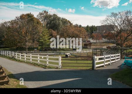 Équipement agricole rustique de grange amish en bois Banque D'Images