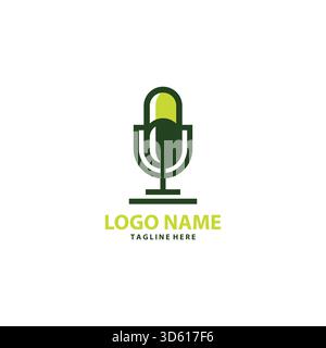 vecteur de conception de logo de podcast de pilule Illustration de Vecteur