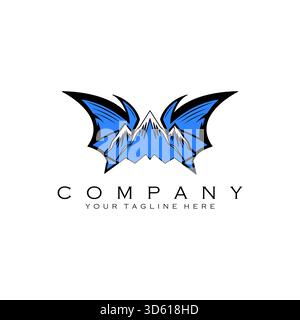 vecteur de conception de logo de chauve-souris de montagne Illustration de Vecteur