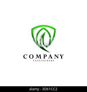 vecteur de conception de logo de bouclier vert Illustration de Vecteur