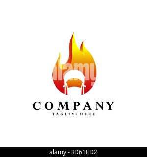 vecteur de conception de logo de voiture de feu Illustration de Vecteur