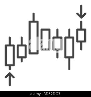 Cryto Price Chart vecteur Trading and Investment concept linéaire icône ou élément de logo Illustration de Vecteur