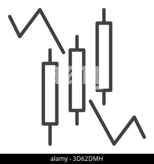 Tableau des prix avec trois bougies vecteur Trading and Investment concept linéaire icône ou élément de logo Illustration de Vecteur