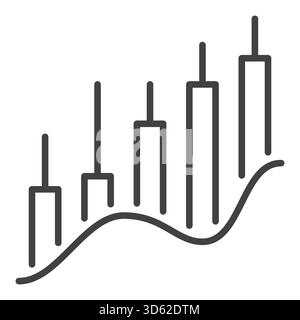 Graphique des prix vecteur vague Trading and Investment concept linéaire icône ou élément de logo Illustration de Vecteur
