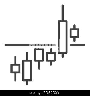 Vecteur de graphique de prix Trading Breakout concept linéaire icône ou élément de logo Illustration de Vecteur