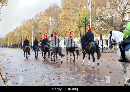 Les gardes du cheval du Roi. Banque D'Images