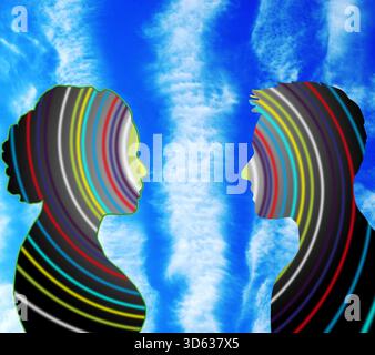 Art abstrait – Centre de couleur de la spirale Banque D'Images