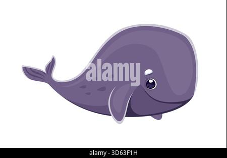 Personnage drôle de cachalote de dessin animé. Baleine drôle heureux souriant personnage isolé, océan sous-marin grand mammifère mascotte de vecteur joyeux. Oceanarium ou zoo aquarium espèce animalière mignon personnage de dessin animé Illustration de Vecteur