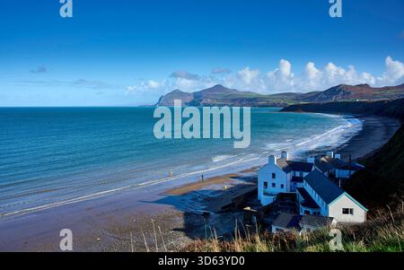 Vue le long de la côte à Morfa Nefyn, pays de Galles Banque D'Images