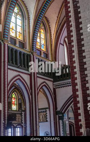 Cathédrale de Marie (Cathédrale de l'Immaculée conception), Yangon, Myanmar. Détails intérieurs. Banque D'Images