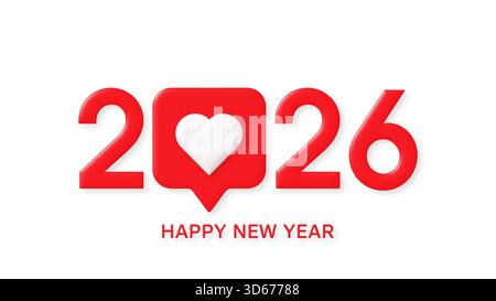 Bonne année 2026 Instagram et médias sociaux Post and Story Banque D'Images