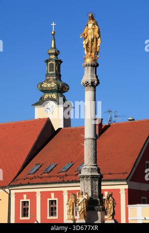 Croatie, Zagreb, Monument de l'Assomption de la Vierge Marie, l'église St Mary, Banque D'Images