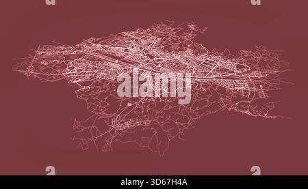 Florence ville en Italie, carte routière de rue, image d'illustration vectorielle Illustration de Vecteur