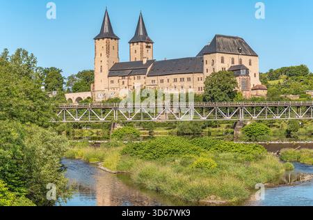 Vue du château de Rochlitz, Saxe, Allemagne Banque D'Images