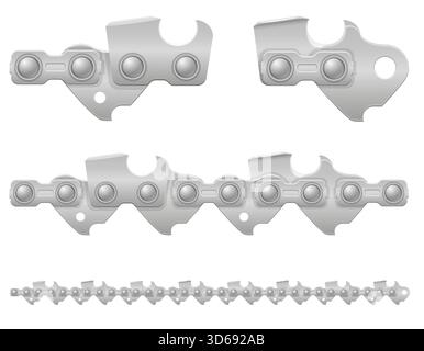 illustration vectorielle de dessin animé de chaîne de tronçonneuse en métal isolée sur fond blanc Illustration de Vecteur