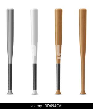 bit bat pour le jeu de sport de baseball dessin animé stock illustration vectorielle isolé sur fond blanc Banque D'Images