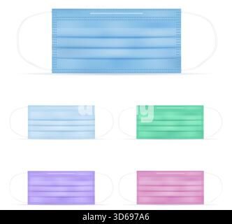 masque respiratoire médical pour la protection contre les maladies et les infections illustration vectorielle stock de dessin animé isolé sur fond blanc Illustration de Vecteur
