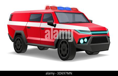 voiture hors route pour surmonter les restrictions et effectuer des tâches spéciales illustration vectorielle illustration vectorielle isolée sur fond blanc Illustration de Vecteur