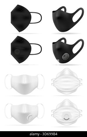 masque respiratoire médical pour la protection contre les maladies et les infections illustration vectorielle stock de dessin animé isolé sur fond blanc Illustration de Vecteur