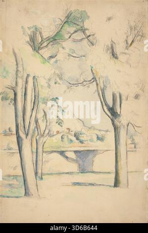 'Mont Sainte-victoire vu au-delà du mur du Jas de Bouffan (v. 1885-1888). Paul C?zanne (français, 1839-1906)' Banque D'Images
