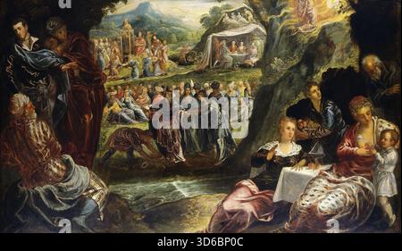 'Le culte du veau d'or (c. 1594). Jacopo Tintoretto (Italien, 1518-1594)' Banque D'Images