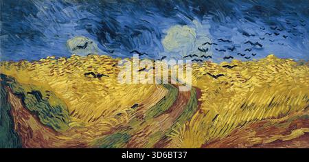 Champ de blé avec corbeaux (1890). Vincent van Gogh (néerlandais, 1853-1890)' Banque D'Images