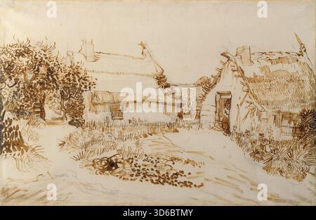 'Deux gîtes à Saintes-Maries-de-la-mer (1888). Vincent van Gogh (néerlandais, 1853-1890)' Banque D'Images