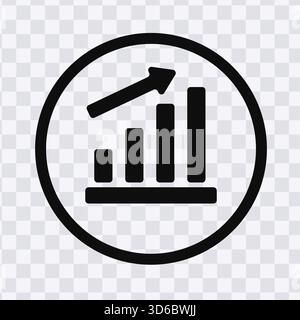 Graphique à barres de croissance flèche vers le haut cercle icône illustration vecteur Illustration de Vecteur