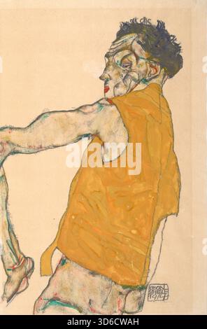 Autoportrait en gilet jaune, 1914. Egon Schiele (autrichien, 1890-1918)' Banque D'Images