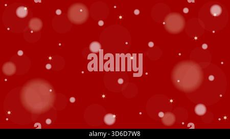 Fond d'écran rouge décoré avec des flocons de neige tombants et silhouettes légères Illustration de Vecteur