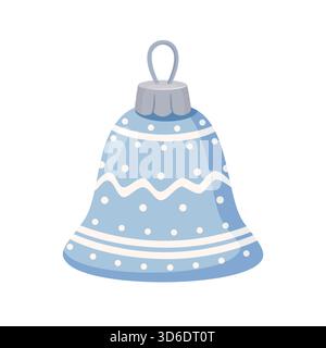Illustration d'ornement de cloche de Noël bleue Illustration de Vecteur