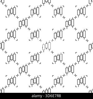 Tableau des prix avec trois bougies vecteur Trading and Investment concept modèle linéaire sans couture minimal Illustration de Vecteur