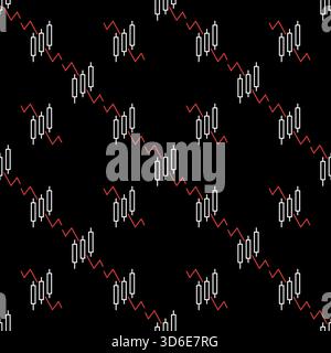 Tableau des prix avec trois bougies vecteur Trading and Investment concept linéaire sans couture Illustration de Vecteur