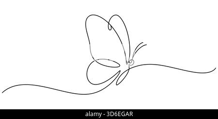 Dessin d'art au trait continu d'une illustration de papillon, vecteur minimaliste Illustration de Vecteur