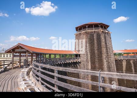 La tour de remise des diplômes de la mine de sel de Wieliczka à Cracovie, en Pologne, canalise la saumure riche en sel sur les branches de la blacképine pour créer une brume thérapeutique. Banque D'Images