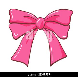 Noeud double boucle rose, noeud lacet Illustration de Vecteur