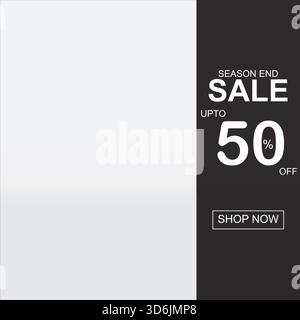 Soldes de fin de saison jusqu'à 50% de rabais bannière – Design marketing à la mode. Fichier vectoriel de texture modifiable adapté aux bannières publicitaires, aux médias sociaux. Illustration de Vecteur