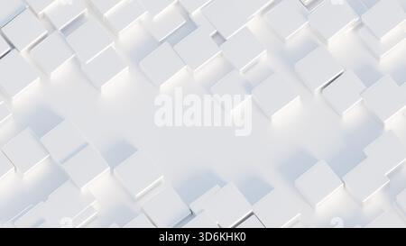 Rendu 3D blanc de cube arrondi arranger Ramdomly Abstract Backgound pour mobile ou pc ou fond d'écran Banque D'Images