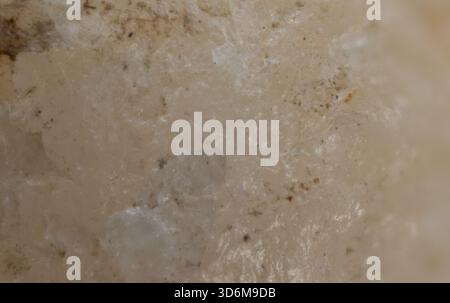 Macro gros plan de la texture de pierre beige avec mouchettes minérales cristallines Banque D'Images