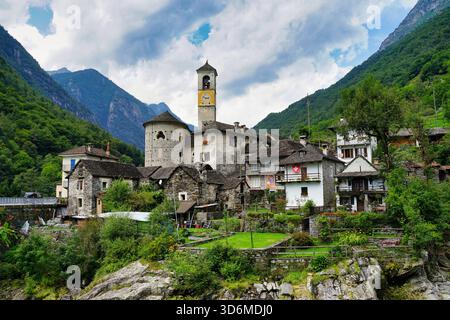 Lavertezzo, Vallée de Verzasca, Tessin, Suisse Banque D'Images