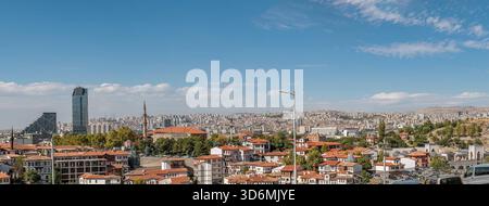Vue aérienne panoramique d'Ankara, Türkiye, depuis la colline d'Evi Park Banque D'Images
