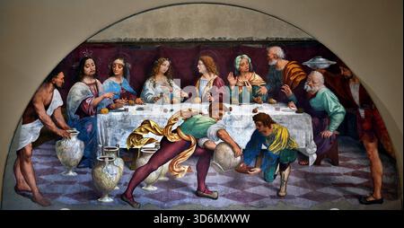 Imprimé représentant le mariage à Cana, qui était la scène du premier des miracles de Jésus